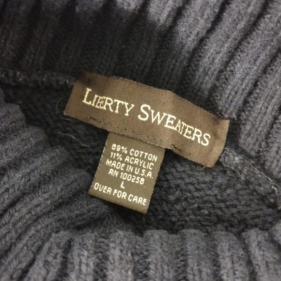 Liberty Sweaters Fair Isle Nordic pattern navy blue sweater - Picture 10 of 11